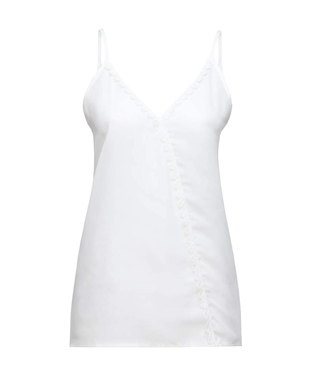 Bustiers & Corsets Women's Summer Sexy V Neck Sleeveless Tops Casual Loose - White - CS18QMKKU98