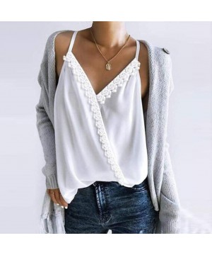 Bustiers & Corsets Women's Summer Sexy V Neck Sleeveless Tops Casual Loose - White - CS18QMKKU98