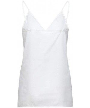 Bustiers & Corsets Women's Summer Sexy V Neck Sleeveless Tops Casual Loose - White - CS18QMKKU98