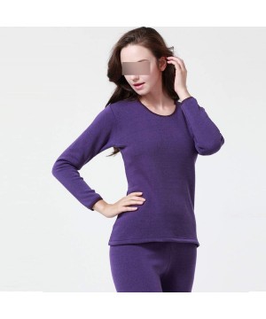 Thermal Underwear Winter Long Thick Men Thermal Underwear Sets Keep Warm for Women-Women Purple-L - CH1935GHE5A