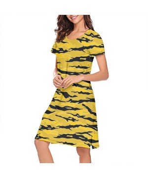 Nightgowns & Sleepshirts Women's Yellow Military Leafy Camo Short Sleeve Nightgown Soft Sleeping Shirts Loungewear Nightshirt...