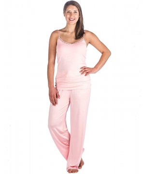 Sets Womens Cool Knit Camisole Lounge Set - Pink - CI11WRY4CCB