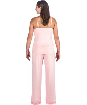 Sets Womens Cool Knit Camisole Lounge Set - Pink - CI11WRY4CCB