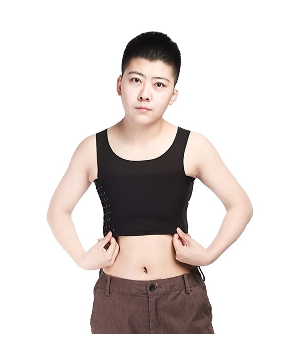 Bustiers & Corsets Ultra-Thin Breathable Elastic Band Chest Binder for Tomboy Trans Lesbiban - Black - CX192ONDD9L