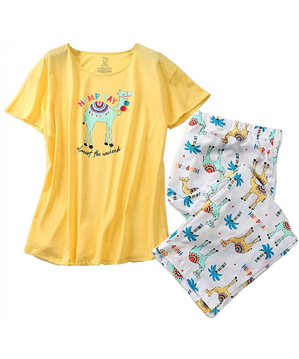 Nightgowns & Sleepshirts Women's Sleepwear Tops with Capri Pants Pajama Sets - Hump Day - CX18Q7GZN6L