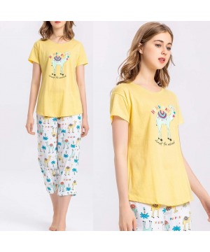 Nightgowns & Sleepshirts Women's Sleepwear Tops with Capri Pants Pajama Sets - Hump Day - CX18Q7GZN6L