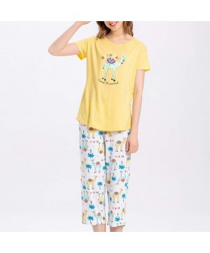 Nightgowns & Sleepshirts Women's Sleepwear Tops with Capri Pants Pajama Sets - Hump Day - CX18Q7GZN6L