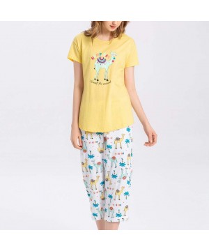 Nightgowns & Sleepshirts Women's Sleepwear Tops with Capri Pants Pajama Sets - Hump Day - CX18Q7GZN6L