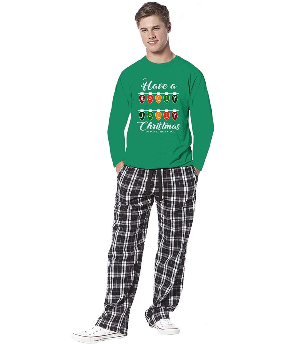 Sleep Sets Family Christmas Pajamas for Men Have a Holly Jolly Xmas Sleepwear Mens Pajama Sets - Style 4 - C31932OKOZY