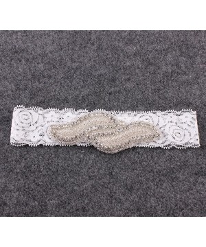 Garters & Garter Belts Wedding Brides Garter Belt Lace Leg Ring Crystal Garters Set JW24 - 3-blue Bow - CP18EQ7WMMI