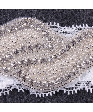 Garters & Garter Belts Wedding Brides Garter Belt Lace Leg Ring Crystal Garters Set JW24 - 3-blue Bow - CP18EQ7WMMI