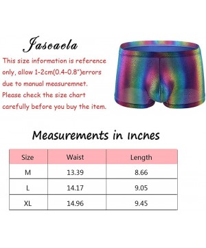 Briefs Men's Colorful Reflective Rainbow Breathable Comfort Stretch Nylon Boxer Brief Low Rise Underwear for Show - Rainbow -...