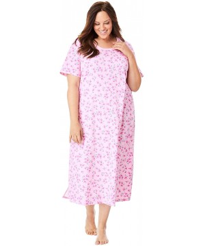 Nightgowns & Sleepshirts Women's Plus Size Scoopneck Sleepshirt Nightgown - Pink Petal (1863) - CK199KY4SLX