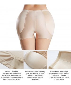 Shapewear Womens Tummy Control Panty Underwear Pads Butt Lifter Shaper Fake Butt - Skin - CK1228TNV8Z