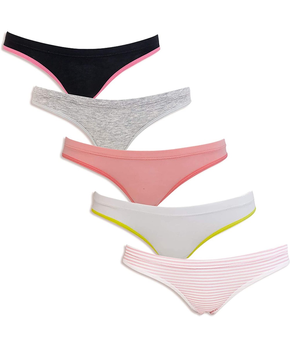 Panties Cotton Underwear Women- 8 or 5 Pack Womens Bikini Seamless Ladies Cheeky Panty - 5 Pack Assorted - C018UECXX09