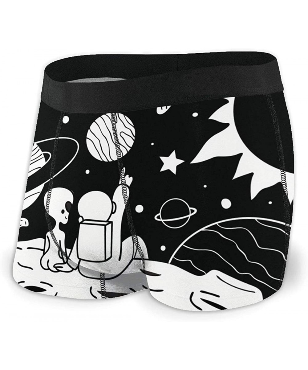 Boxer Briefs Men's Boxer Briefs Underwear with Pouch - Astronaut and Alien - CU197NALSXR