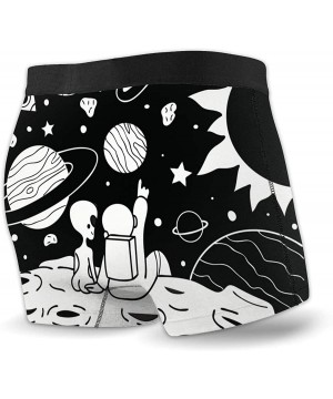 Boxer Briefs Men's Boxer Briefs Underwear with Pouch - Astronaut and Alien - CU197NALSXR