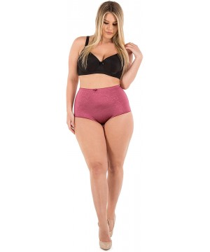 Shapewear 6 Pack Women's High-Waist Tummy Control Girdle Panties - Silky Flower - C112EW9K353