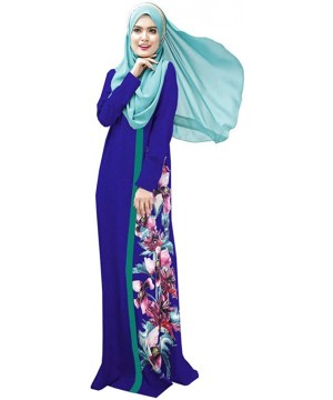 Robes Women's Muslim Dress Beaded Long Sleeve Loose Robe Dubai Abaya Dress Turkish Traditional Arab Islamic Jilbab Kaftan - B...