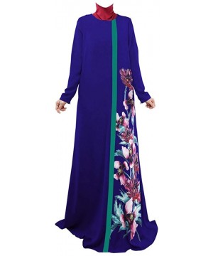 Robes Women's Muslim Dress Beaded Long Sleeve Loose Robe Dubai Abaya Dress Turkish Traditional Arab Islamic Jilbab Kaftan - B...