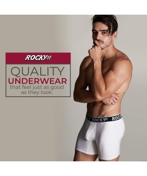 Boxer Briefs Men's Boxer Briefs - 6" Performance Underwear 4-Way Stretch - 2 Pack - White - Grey Waistband-1 Pack - C91839CX6XH