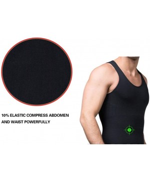 Undershirts Mens Slimming Body Shaper Wear Vest Tank Tops T-Shirts Men's Undershirts Summer Sheer Mesh Lingerie Corset - Blac...