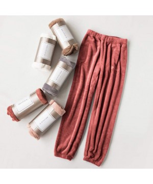 Bottoms Sweatpants Womens Casual Velvet Coral Fleece Sweatpants Plush Jogger Lounge Pants Pajama Pants - Red - CB18Z0QXLUD