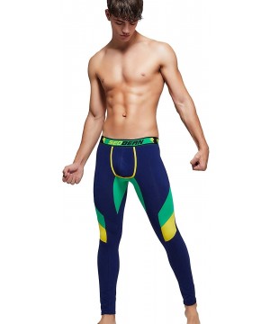 Thermal Underwear Mens Sexy Low Rise Long Underwear Sexy Long John Vortex Tights 90401 - 90401 Navy - CC18ZHOC9Y0