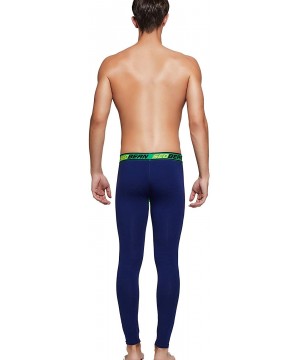 Thermal Underwear Mens Sexy Low Rise Long Underwear Sexy Long John Vortex Tights 90401 - 90401 Navy - CC18ZHOC9Y0