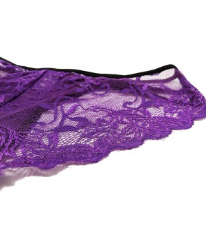 Panties Front Strappy Cheeky Panties - Purple - C218XST5QH5