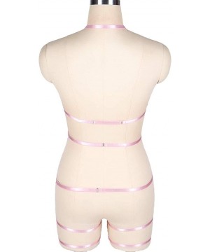 Garters & Garter Belts Women's Body Harness Bra Garter Belt Soft Hollow Party Dance Accessories Punk Gothic Size Adjustable A...