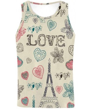 Undershirts Men's Muscle Gym Workout Training Sleeveless Tank Top Love Hearts - Multi3 - C519DLNZSCL