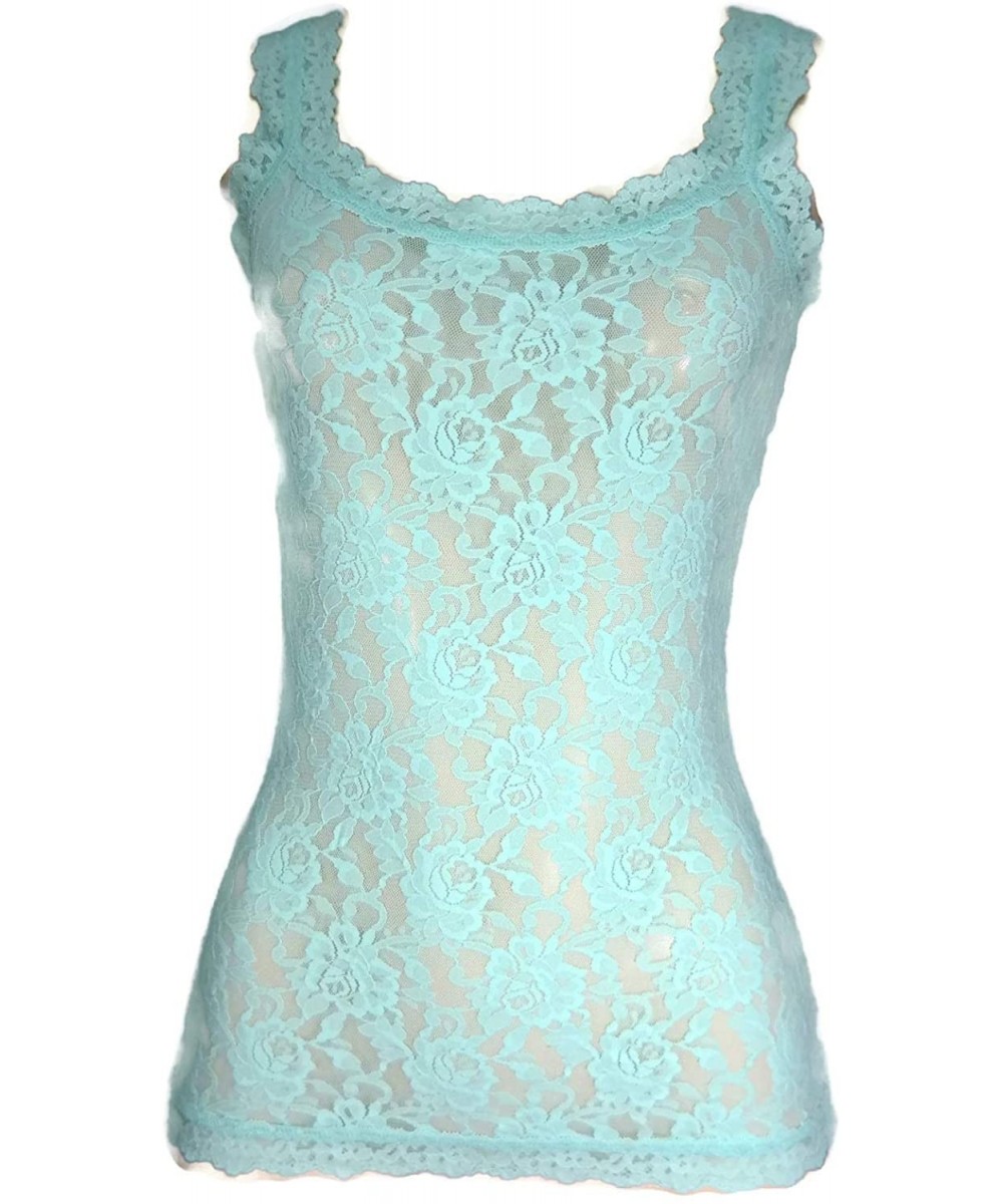 Camisoles & Tanks Signature Lace Classic Camisole- Woman Lingerie-1390LP L- Pistachio Teal - CH18IC0M9HH