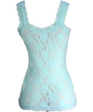 Camisoles & Tanks Signature Lace Classic Camisole- Woman Lingerie-1390LP L- Pistachio Teal - CH18IC0M9HH