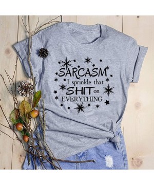 Nightgowns & Sleepshirts Easter Women Lady Letter Printed Short Sleeve T-Shirt Casual Loose Top Tunics - F-gray - CD196HCNO5Q