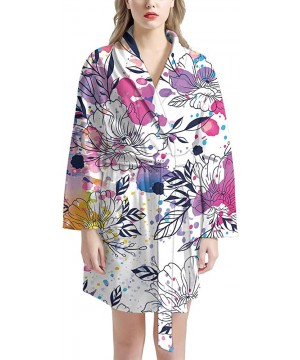 Robes Women Kimono Robes Lightweight Soft Robe Bathrobe Casual Sleepwear Ladies Loungewear Pajamas - Tie Dye Floral - CE19837...