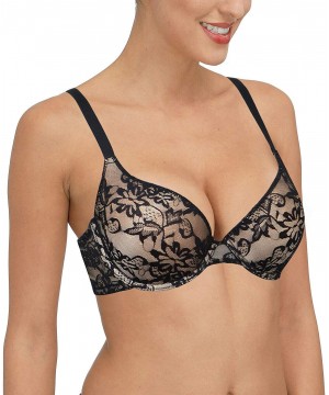 Bras Push Up Bra for Women Demi Cup Padded Underwire Supportive Add Size Bras Lace Everyday Comfort - Black+nude - CJ19D5A064H