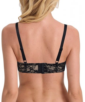 Bras Push Up Bra for Women Demi Cup Padded Underwire Supportive Add Size Bras Lace Everyday Comfort - Black+nude - CJ19D5A064H