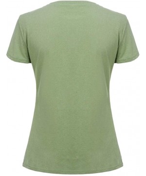 Thermal Underwear Fashion Women's O-Neck Short Sleeve Plus Size Cotton T-Shirt Casual Top - Army Green - CM196456EKK