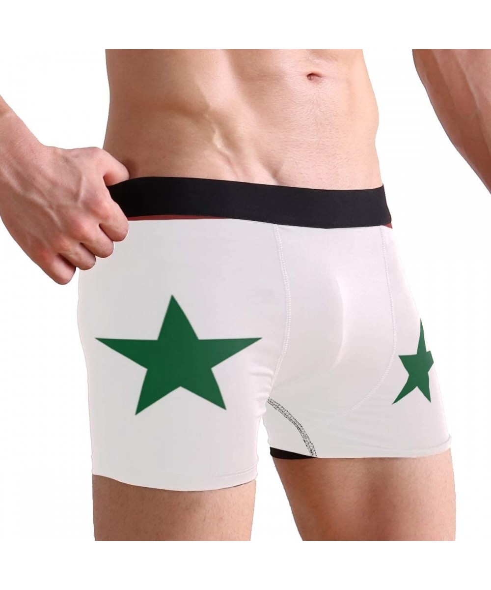 Boxer Briefs Syrian Flag Men's Sexy Boxer Briefs Stretch Bulge Pouch Underpants Underwear - Syrian Flag - CP18LTA9MYW