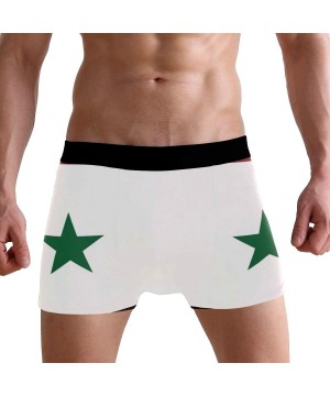 Boxer Briefs Syrian Flag Men's Sexy Boxer Briefs Stretch Bulge Pouch Underpants Underwear - Syrian Flag - CP18LTA9MYW