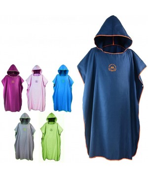 Robes Hooded Bathrobe Towel for Adults Women Mens 8 Pure Colors Optional Swim Towels Poncho Quick Dry Beach Changing Robe- St...