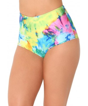 Shapewear J. Valentine High Waisted Booty Shorts - Cute Styles for Women - Tie Dye Rainbow - C712EC1EPQT