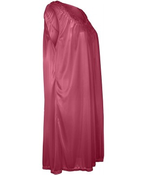 Nightgowns & Sleepshirts Plus Size Nightgowns for Women Satin Silk - Fuschia - CV11YUIKBOP