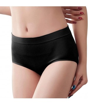 Shapewear Womens Comfortable High Waist Tummy Control Body Shaper Briefs Slimming Solid Pants - Black - CH18AKNE526