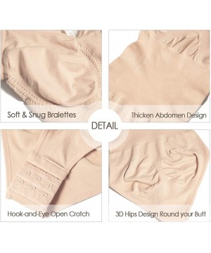 Shapewear Women Seamless Shaping Bodysuit Shapewear Smoother Firm Control Body Briefer Tummy Slimmer - Beige - CF194TH8I9D