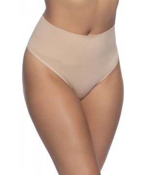 Shapewear Seamless Shapewear Thong | 4 Pack | Muffin Tamer - Black Warm Nude - CC192805CUH