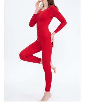 Thermal Underwear Women's Thermal Underwear Set Soft Warm Base Layer Set Long Johns Set - Red - CF1938I6G0T