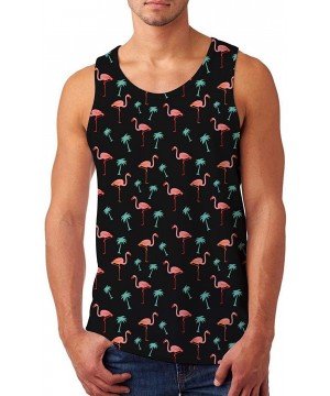 Undershirts Mens Tank Top Casual 3D Printed Gym Workout Tanks Cool Sleeveless Graphic T-Shirts - Flamingo - C6198NART06