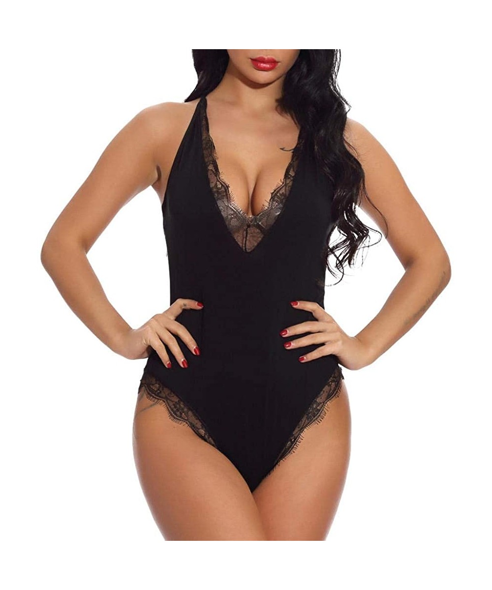 Baby Dolls & Chemises Sexy Lingerie for Women Babydoll Erotic Sexy Lingerie Women Lace Deep V Collar Sexy Underwear Plus Size...